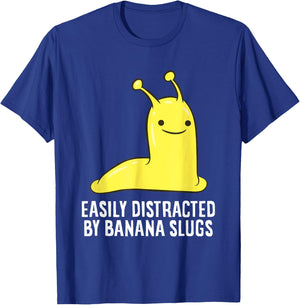 Easily Distracted By Banana Slugs Gift T-Shirt - T-Shirt | Royal