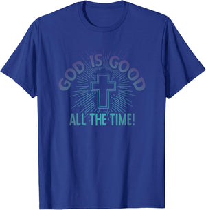 Goodness Of God GOD IS GOOD ALL THE TIME Christian Women's -Kids Black Modern Religious T-Shirt - T-Shirt | Royal