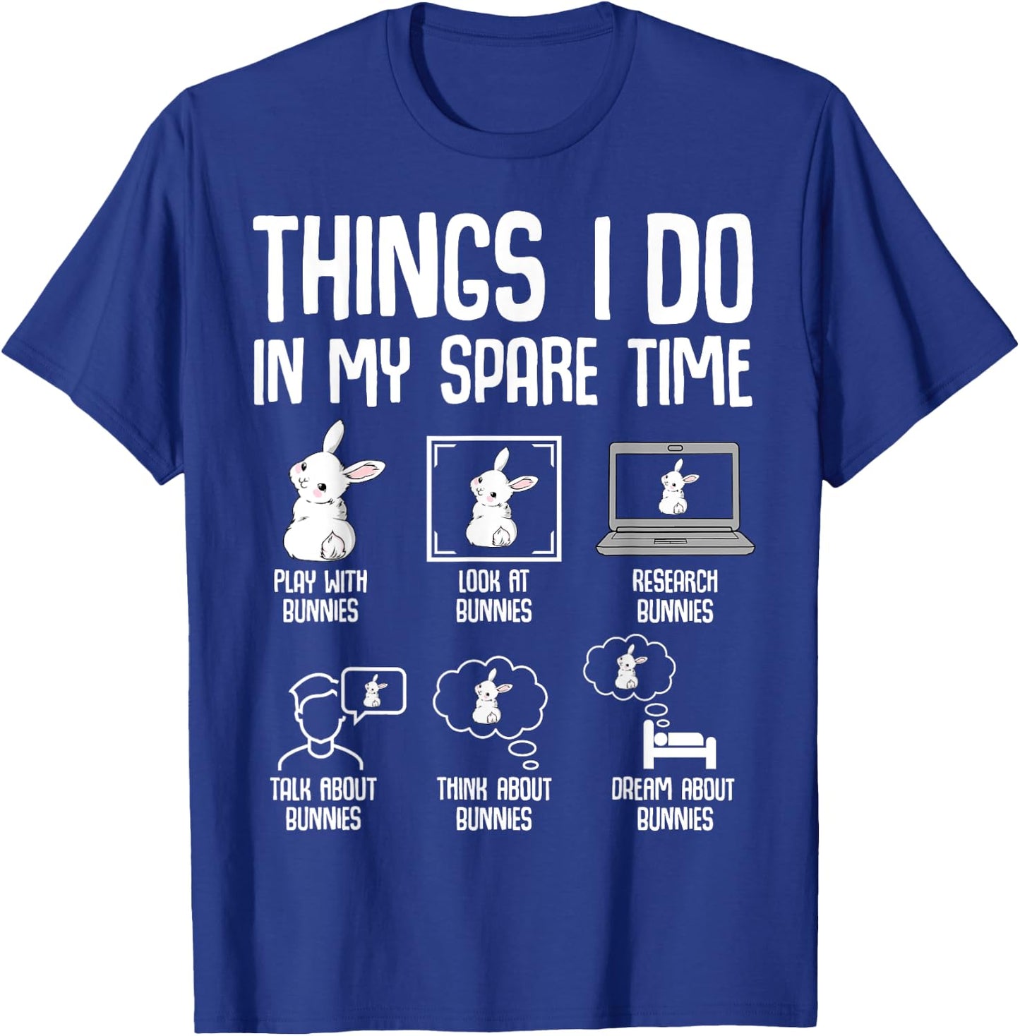 Things I Do In My Spare Time Bunny Rabbit Girls Kids T-Shirt - T-Shirt | Royal