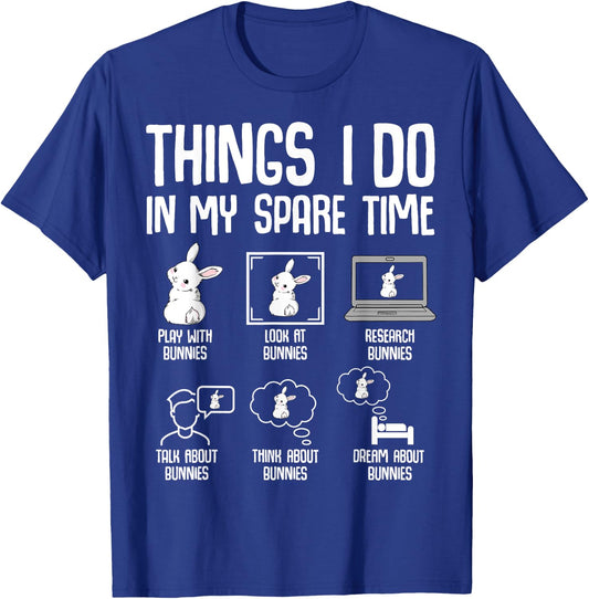 Things I Do In My Spare Time Bunny Rabbit Girls Kids T-Shirt - T-Shirt | Royal