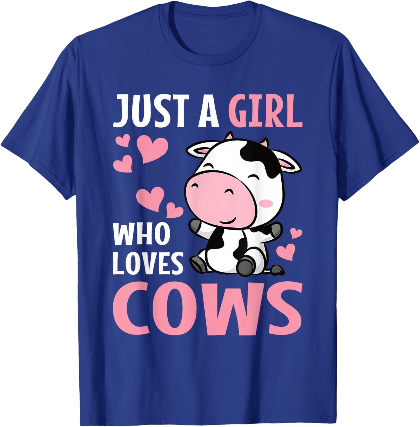 Just A Girl Who Loves Cows Cute Cowgirl Cow Lover Kids T-Shirt - T-Shirt | Royal
