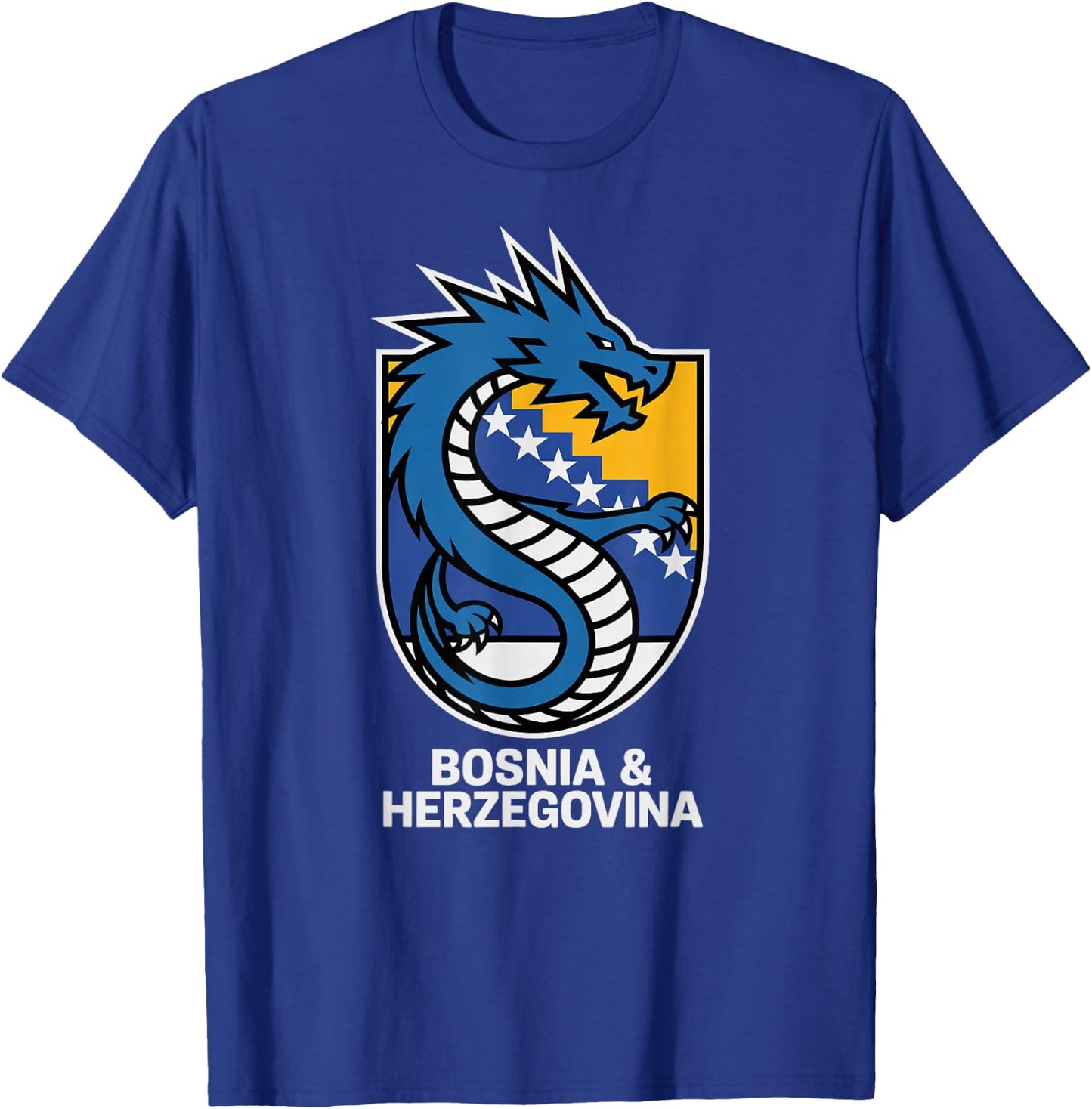 Proud Dragon Bosnia Herzegovina Country Favorite Cheer Flag T-Shirt - T-Shirt | Royal