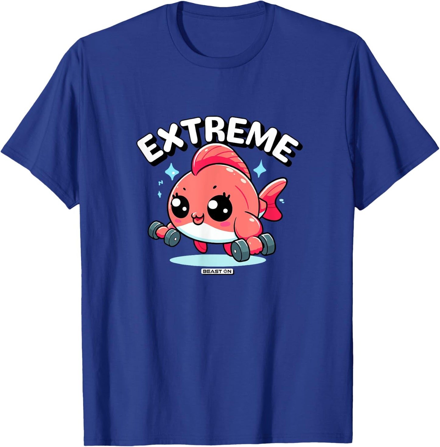 Extreme Fish Funny Workout Fitness Cute Women , Black, S T-Shirt - T-Shirt | Royal