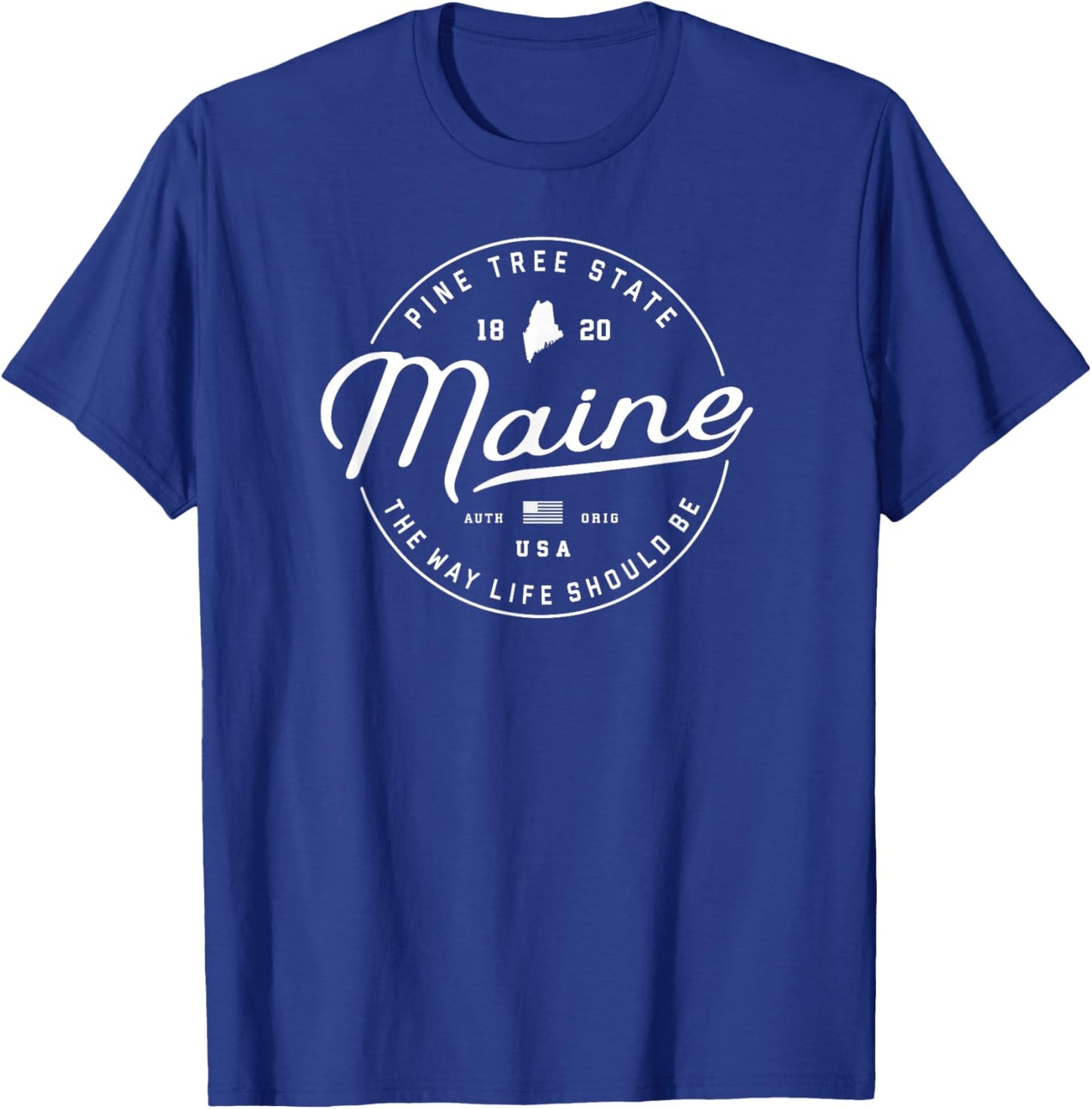 Maine , US State Travel Vacation Shirts ME USA T-Shirt - T-Shirt | Royal