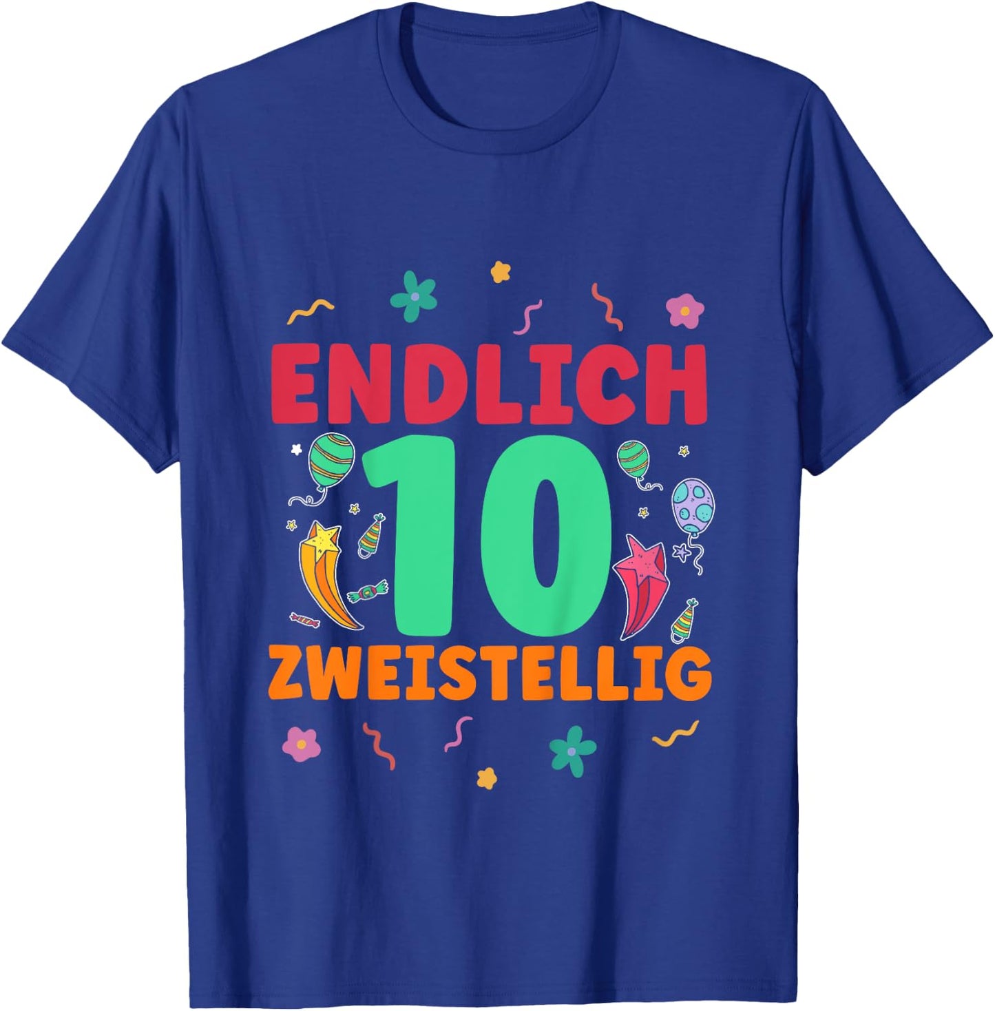 Children's 10th Birthday Finally Two-Digit Boy Girl 10 Years , black, 80 T-Shirt - T-Shirt | Royal