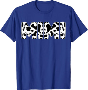 Mimi Cow Print Cow Pattern Mother's Day T-Shirt - T-Shirt | Royal
