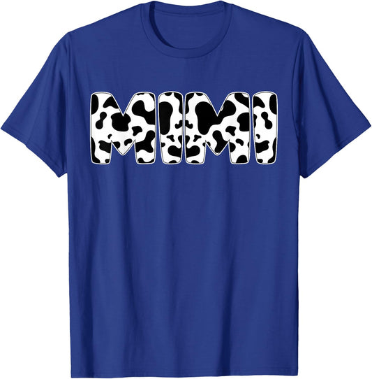 Mimi Cow Print Cow Pattern Mother's Day T-Shirt - T-Shirt | Royal