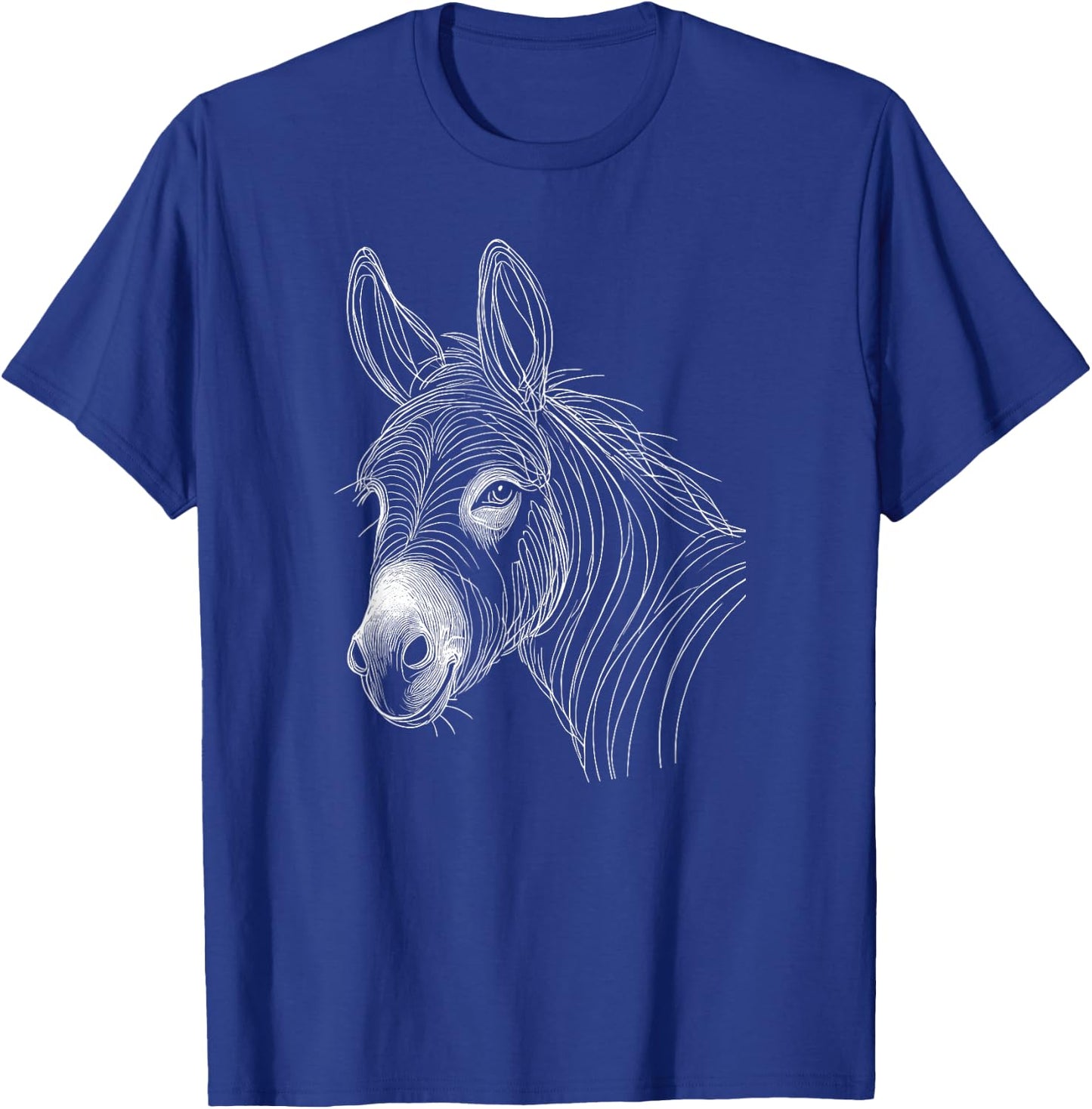 Line Art Donkey Donkeys , Black, S T-Shirt - T-Shirt | Royal