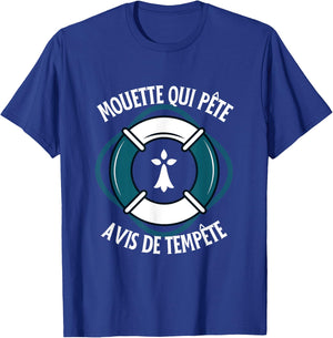 Humour Bretagne | Mouette Qui Farte Avis de Tempête T-Shirt - T-Shirt | Royal