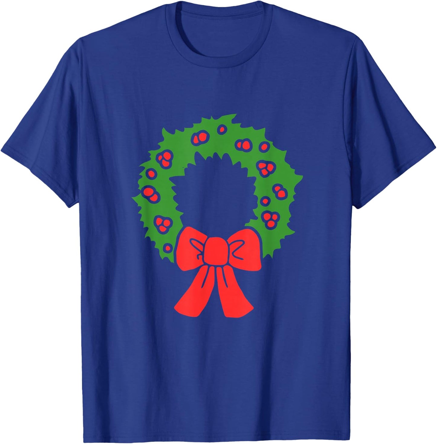 Christmas wreath shirts wreath art shirts holiday wreath T-Shirt - T-Shirt | Royal