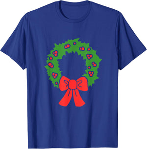 Christmas wreath shirts wreath art shirts holiday wreath T-Shirt - T-Shirt | Royal