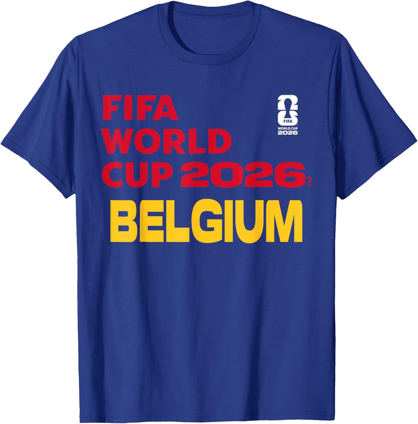 FIFA World CUP26 Belgium Block Letters T-Shirt - T-Shirt | Royal