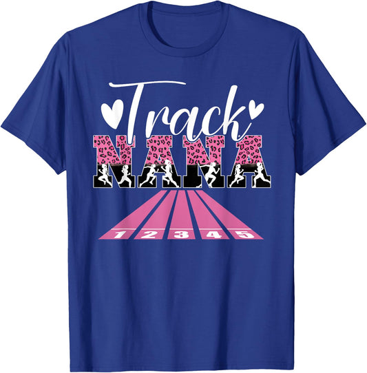 Track Nana Leopard Nana Of A Track And Field Athlete Nana T-Shirt - T-Shirt | Royal