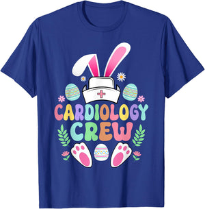 Cardiology Crew Easter Bunny Cardiac Nurse Happy Easter Day T-Shirt - T-Shirt | Royal
