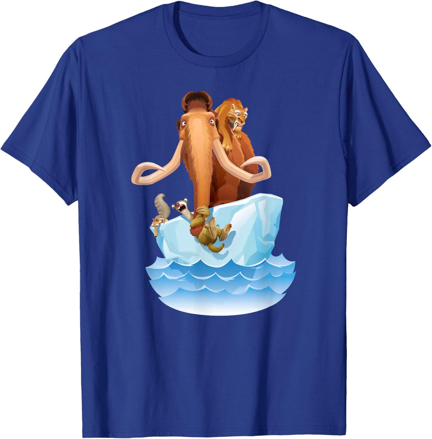 Ice Age Manfred Diego Sid and Scrat on Iceberg T-Shirt - T-Shirt | Royal