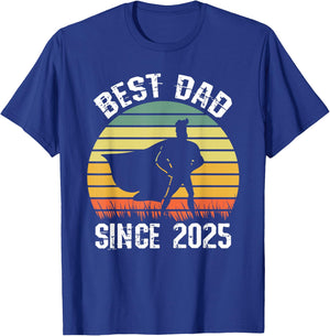 Best Dad Since 2025 Super Father Birthday Retro T-Shirt - T-Shirt | Royal