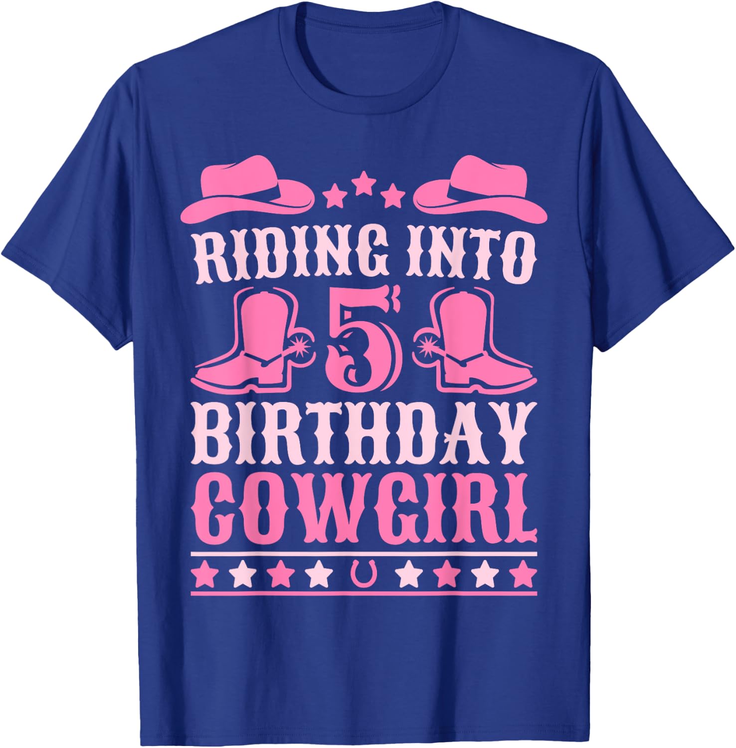 5yr Old Birthday Cowgirl Outfit 5 Year Old Girl 5th Birthday T-Shirt - T-Shirt | Royal