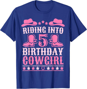 5yr Old Birthday Cowgirl Outfit 5 Year Old Girl 5th Birthday T-Shirt - T-Shirt | Royal