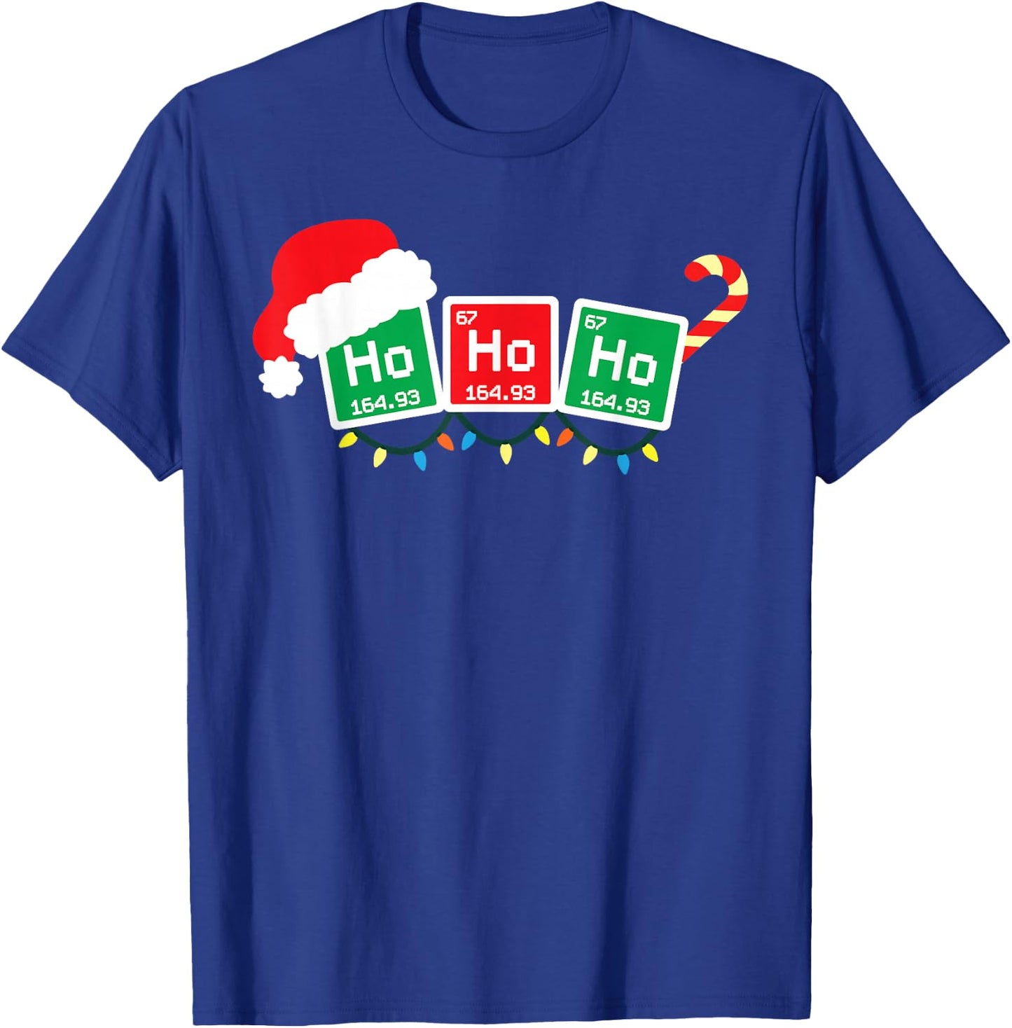 Ho Ho Ho Periodic Table Shirt Chemist Physics Christmas Gift T-Shirt - T-Shirt | Royal