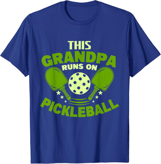 This Grandpa Runs On Pickleball Fathers Day T-Shirt - T-Shirt | Royal