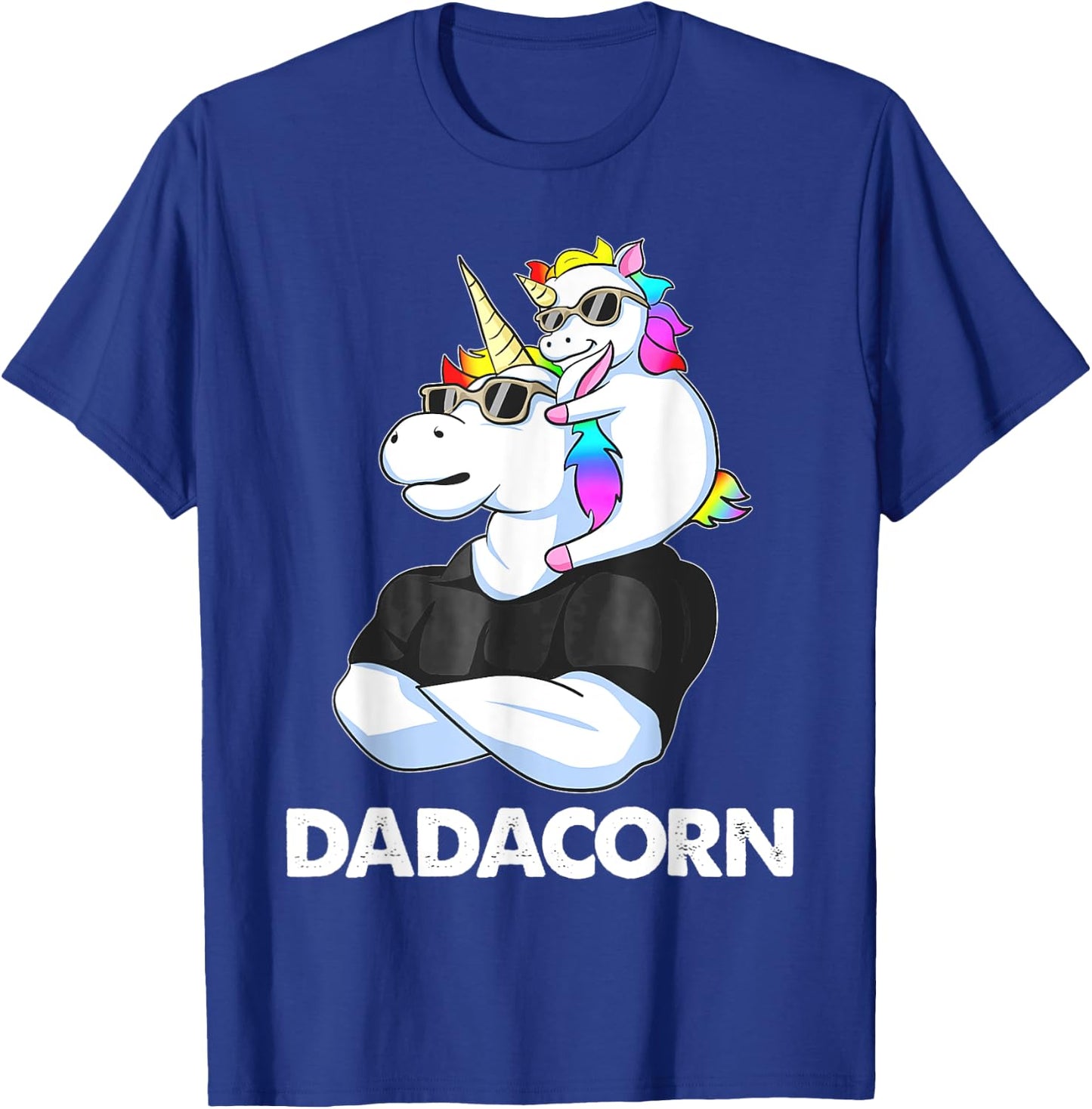 Dadacorn - Unicorn Dad and Baby Christmas PaPa Father's Day T-Shirt - T-Shirt | Royal