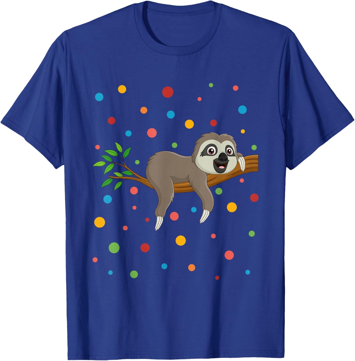 Dot Day Shirt Polka Dots Sloth Kids Boys Girls Youths T-Shirt - T-Shirt | Royal