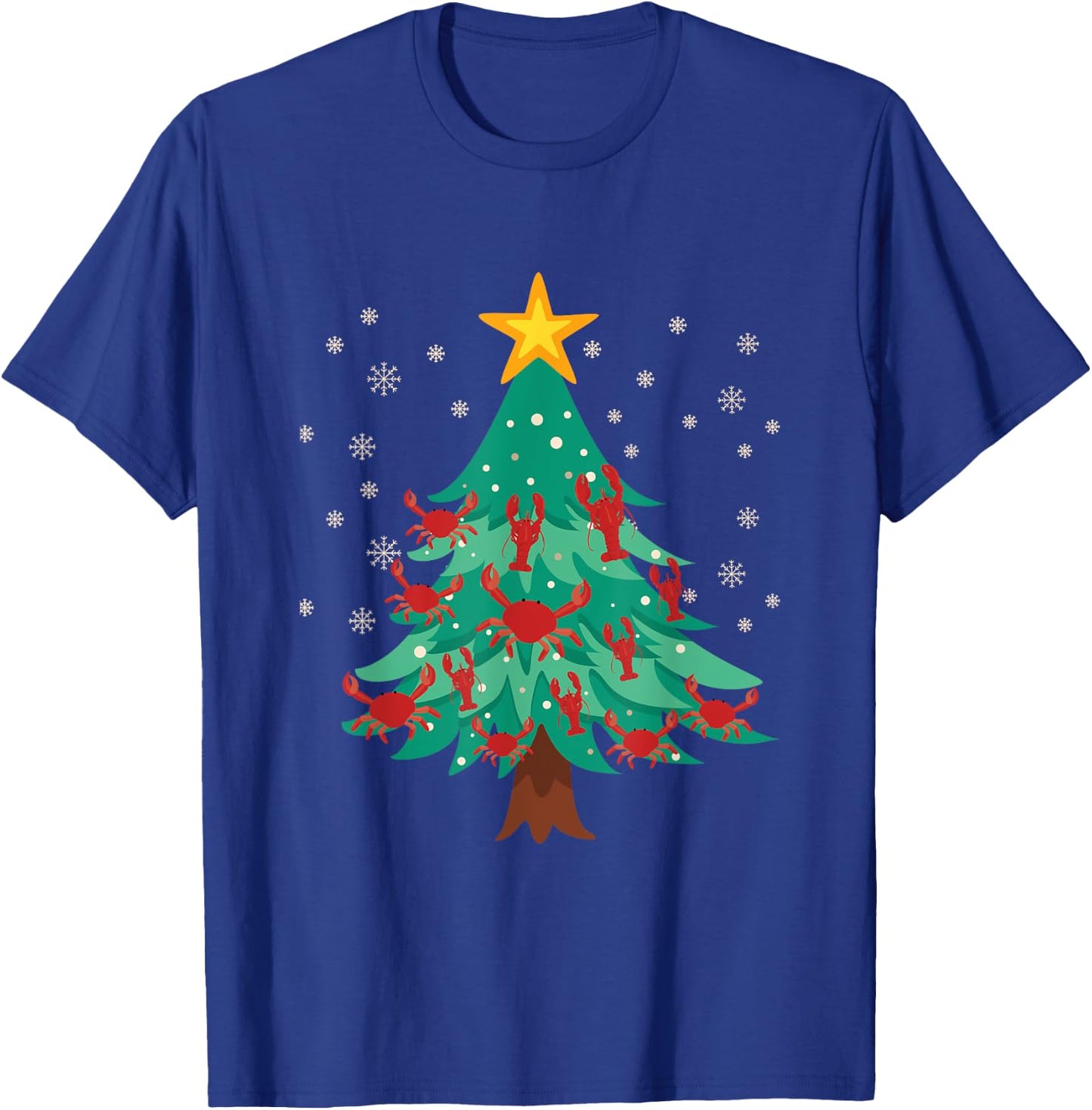 Cajun Louisiana Christmas Lobster Crawfish Merry Crabmas T-Shirt - T-Shirt | Royal