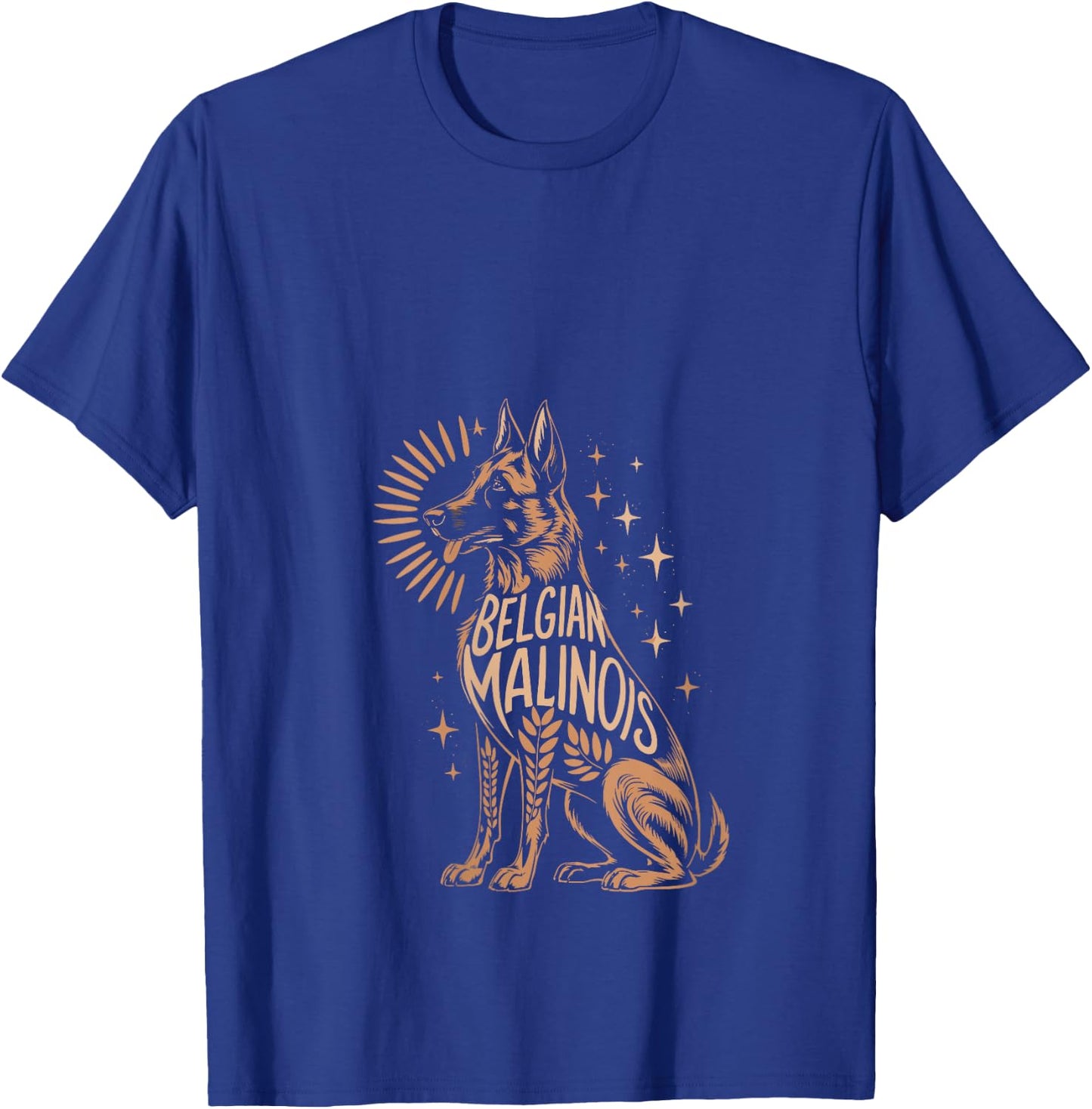 Floral Whimsical Belgian Malinois Belgian Shepherd Mally V-Neck T-Shirt - T-Shirt | Royal
