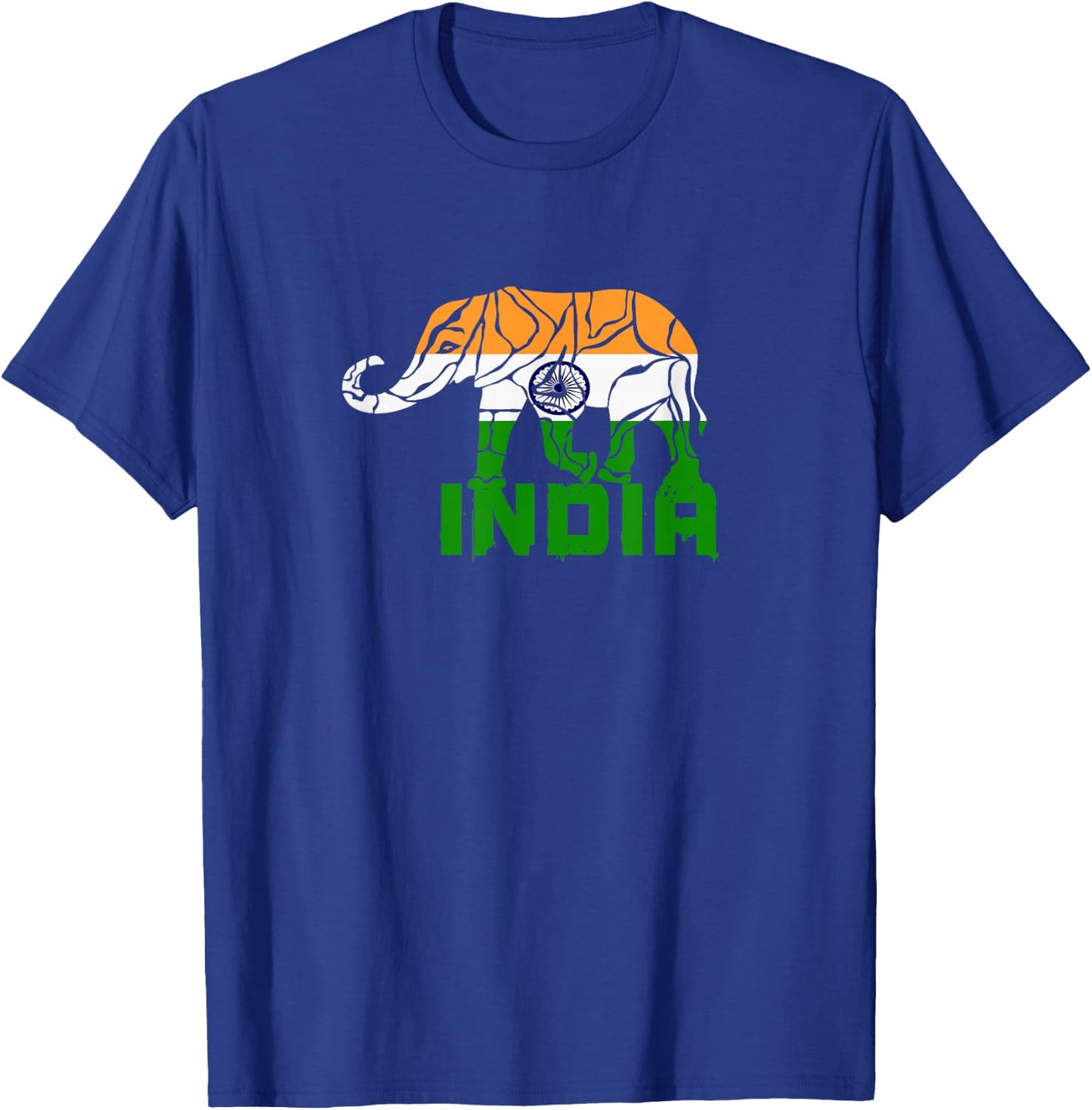 Indian elephant with national colours and national flag gift T-Shirt - T-Shirt | Royal