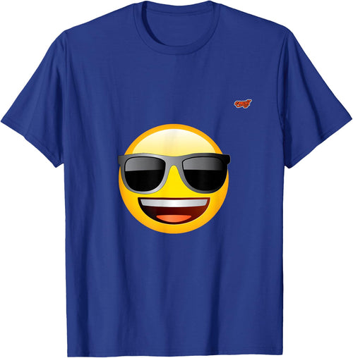 emoticon happy face sunglasses , Black, S