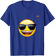 emoticon happy face sunglasses , Black, S T-Shirt - T-Shirt | Royal