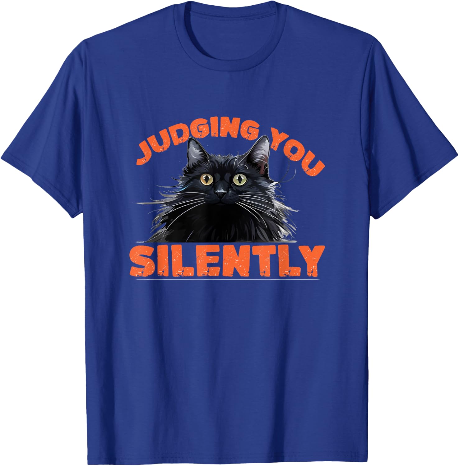 Vintage Funny Cat Judging You Silently Cat T-Shirt - T-Shirt | Royal