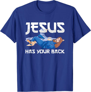 Jesus Has Your Back BJJ Jiujitsu Brazilian Jiu Jitsu T-Shirt - T-Shirt | Royal