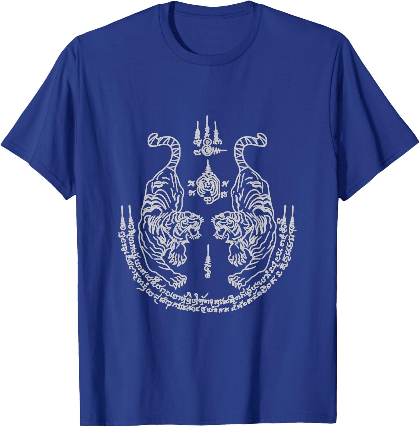 Sak Yant Muay Thai Art Tattoo Twin Tiger Kickboxing Thailand T-Shirt - T-Shirt | Royal