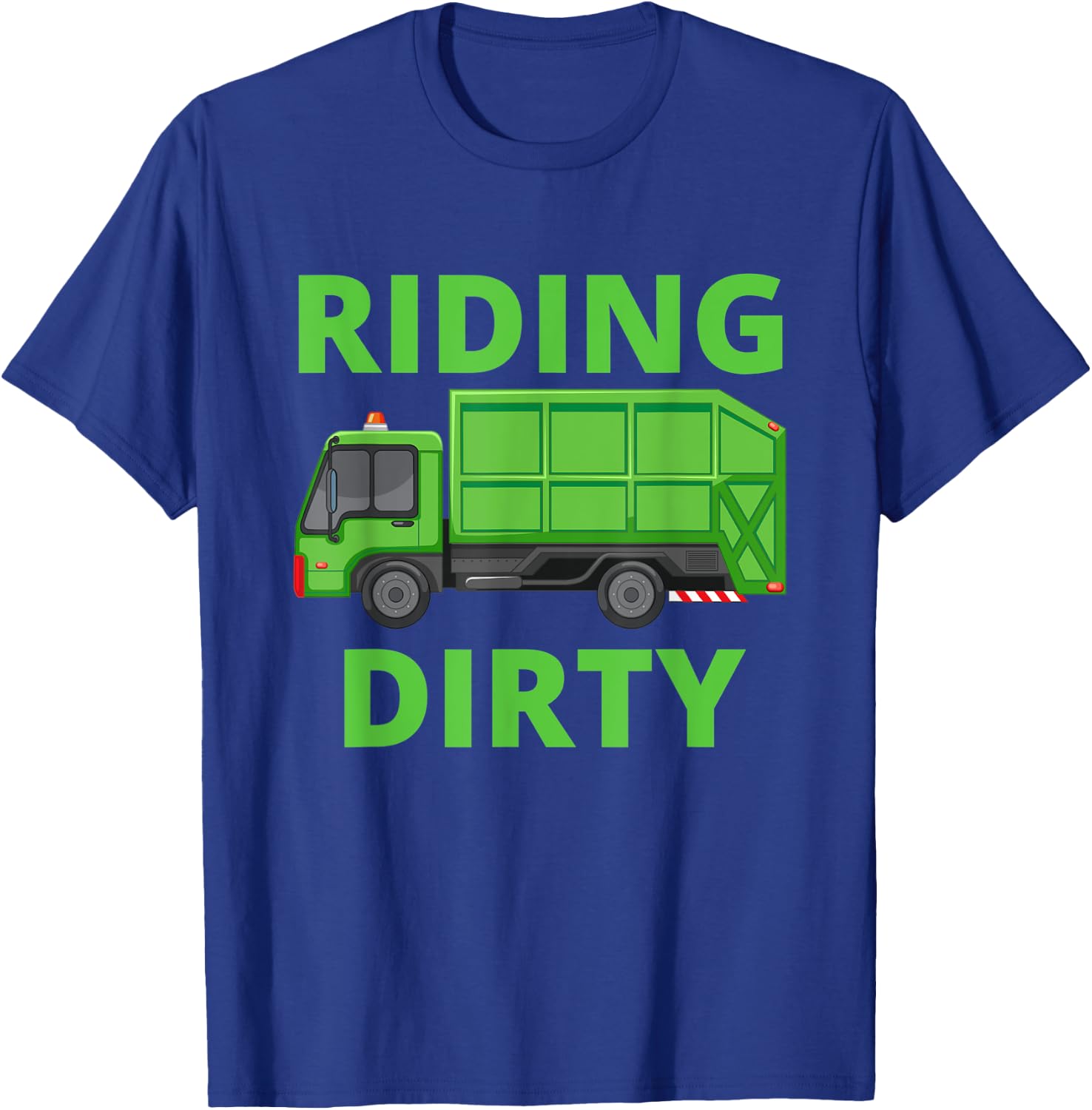 Recycling Trash Garbage Truck Kids Men Riding Dirty T-Shirt - T-Shirt | Royal