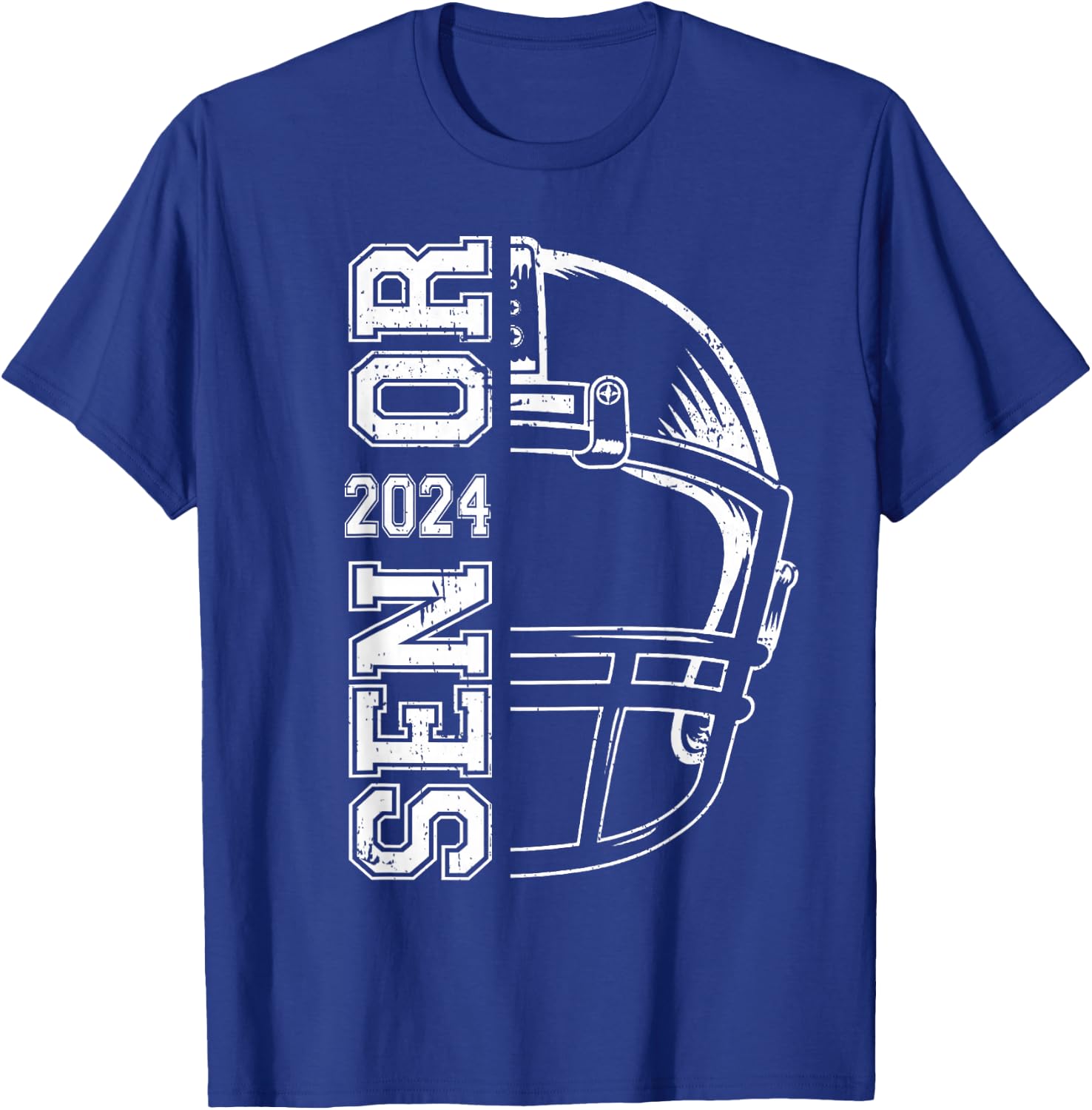 Game Day Helmet American Football Senior 2024 Graduation T-Shirt - T-Shirt | Royal
