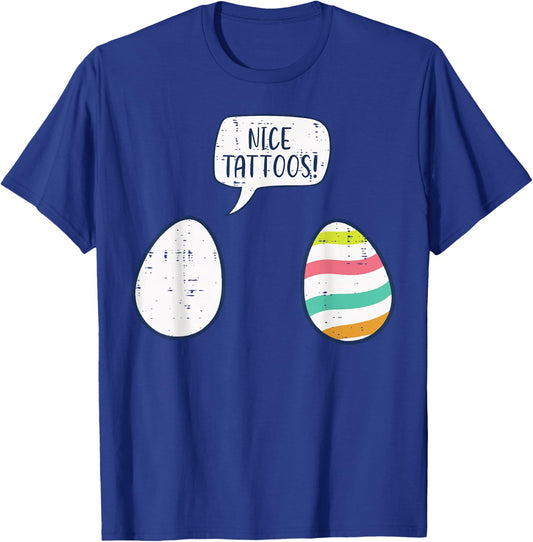 Easter Eggs Nice Tattoo Funny Dye Egg Hunt Men Women Kids T-Shirt - T-Shirt | Royal