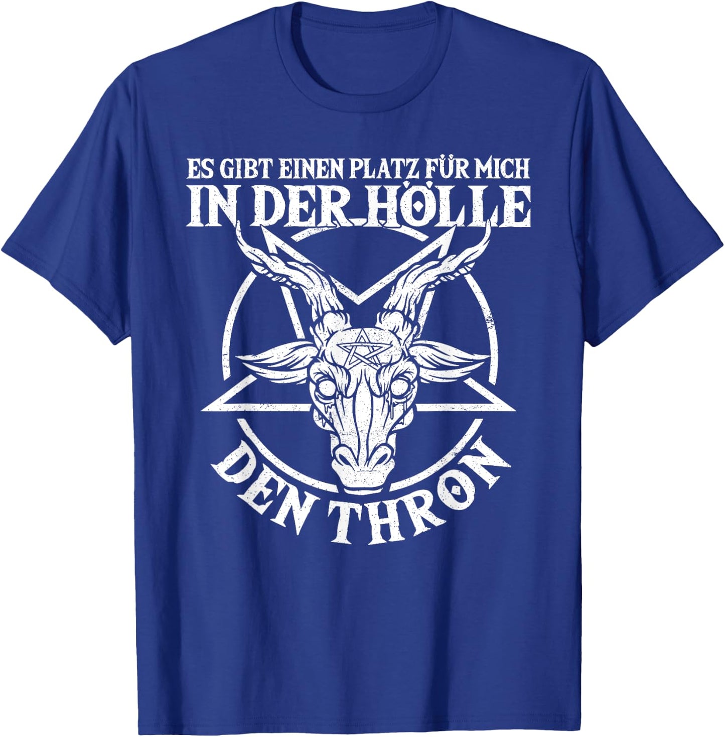 Baphomet & Satan with German Text "Platz In Der Hölle", Occult & Gothic, black, s T-Shirt - T-Shirt | Royal