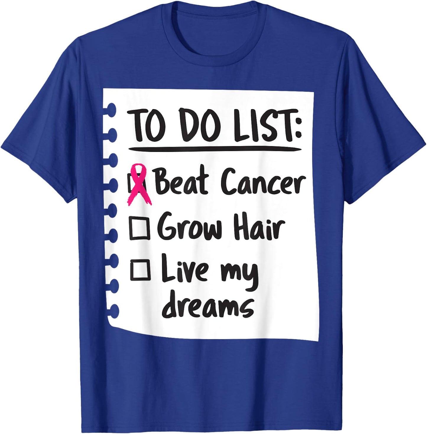To Do List Funny Breast Cancer Awareness T-Shirt - T-Shirt | Royal