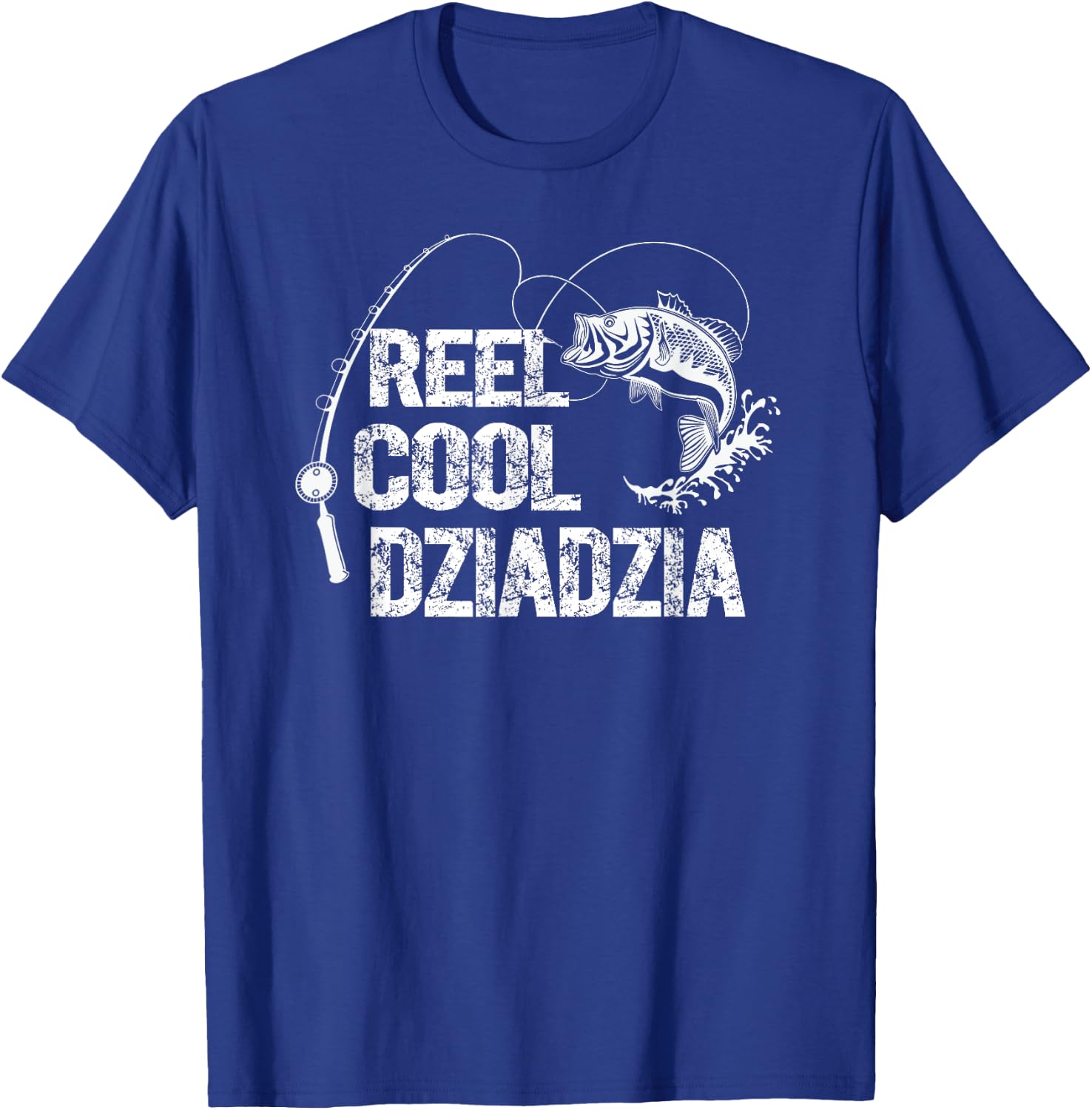 Reel Cool Dziadzia Design with Fish and Fishing Rod Grandpa T-Shirt - T-Shirt | Royal