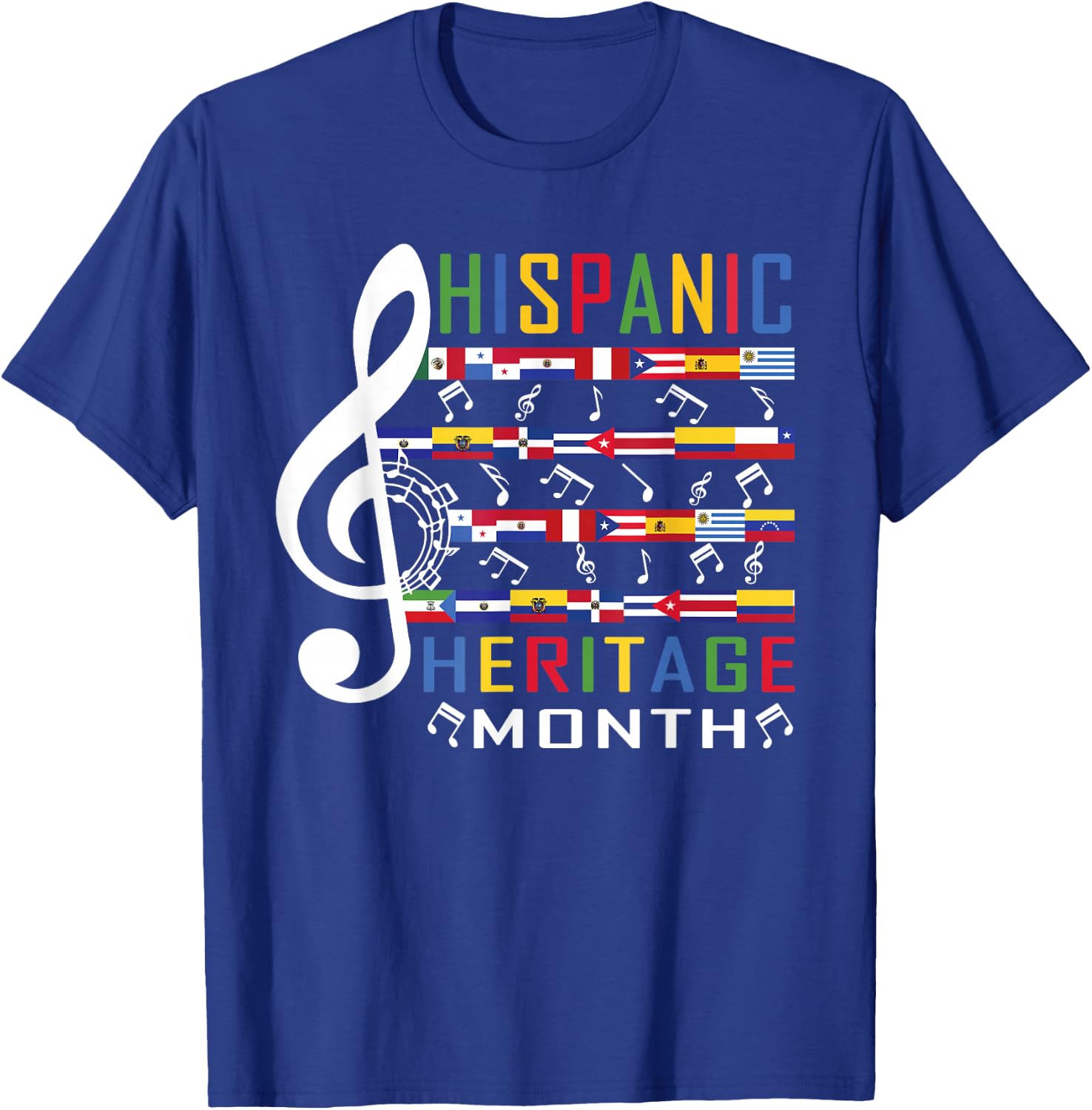 Music Teacher Kid National Hispanic Heritage Month T-Shirt - T-Shirt | Royal