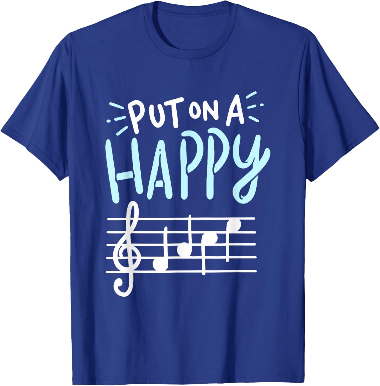 Put On A Happy Face Music - Funny Music Teacher Small T-Shirt - T-Shirt | Royal