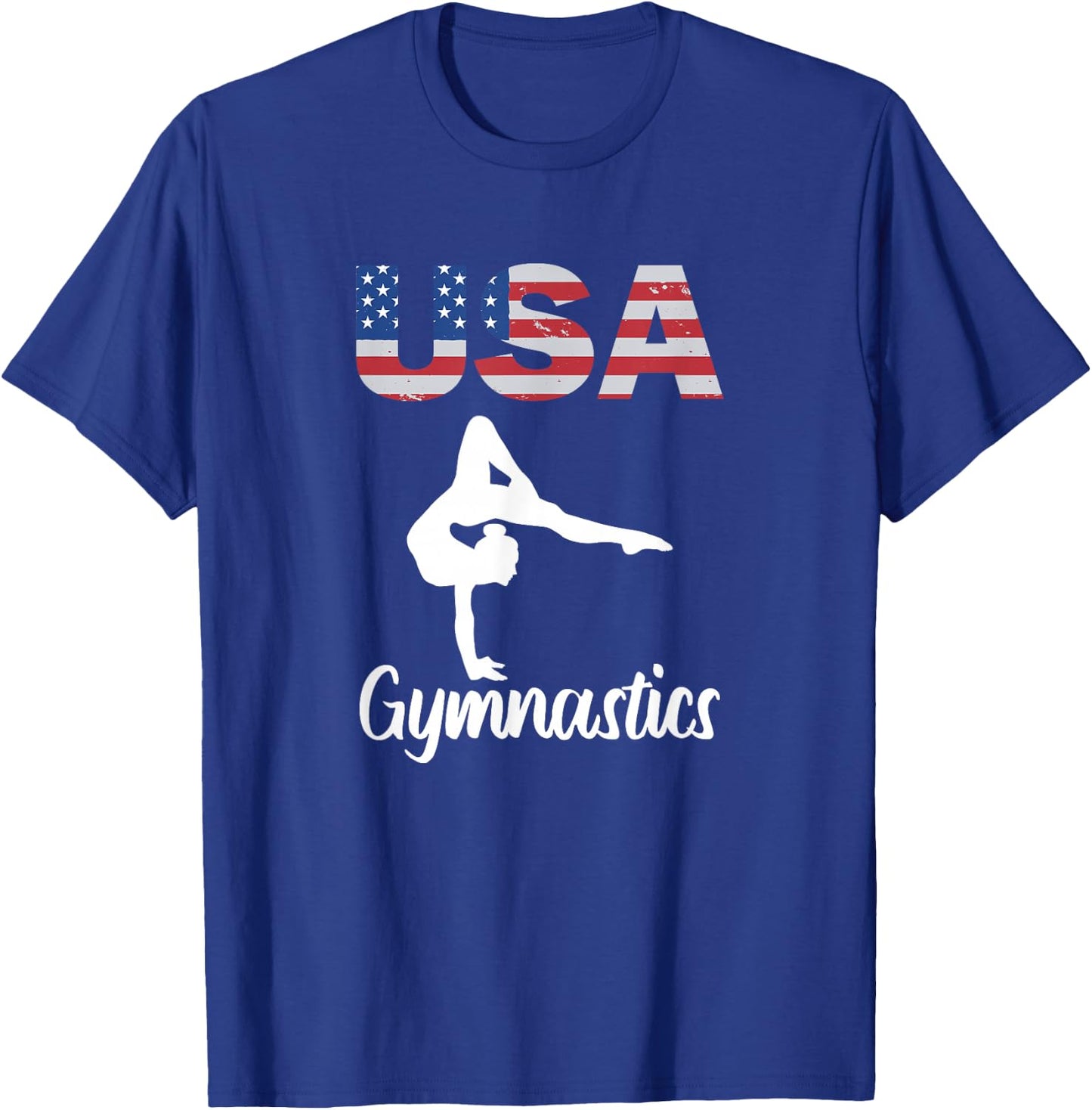 USA American Flag Gymnastics Gymnast 4th of July T-Shirt - T-Shirt | Royal