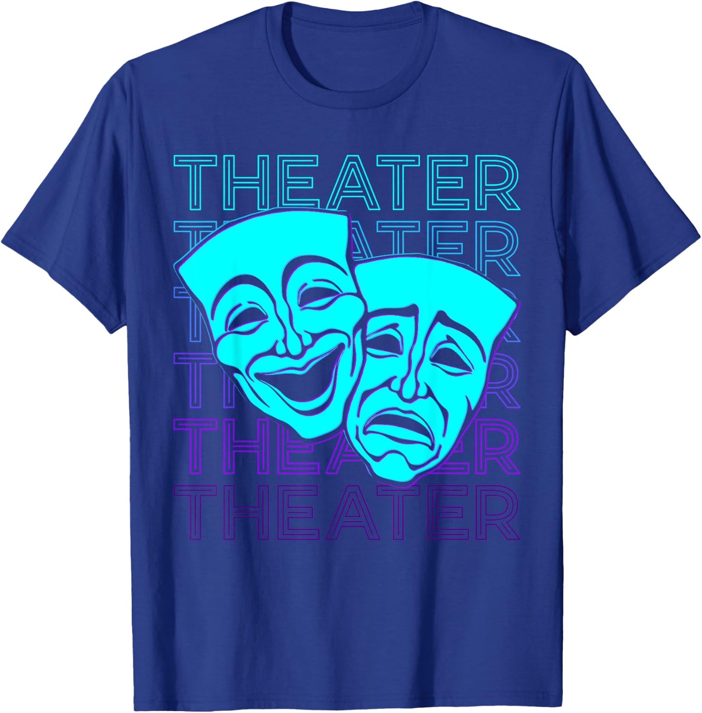 Theatermasken Retro T-Shirt - T-Shirt | Royal