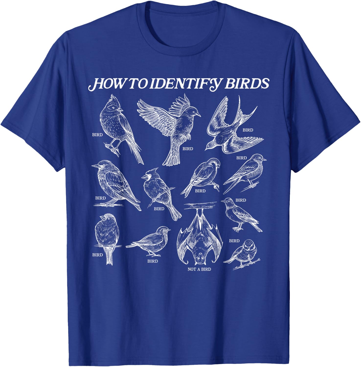 How to Identify Birds T-Shirt - T-Shirt | Royal