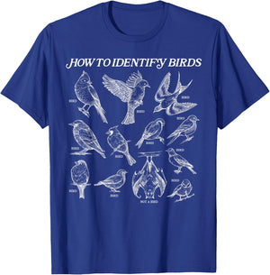 How to Identify Birds T-Shirt - T-Shirt | Royal