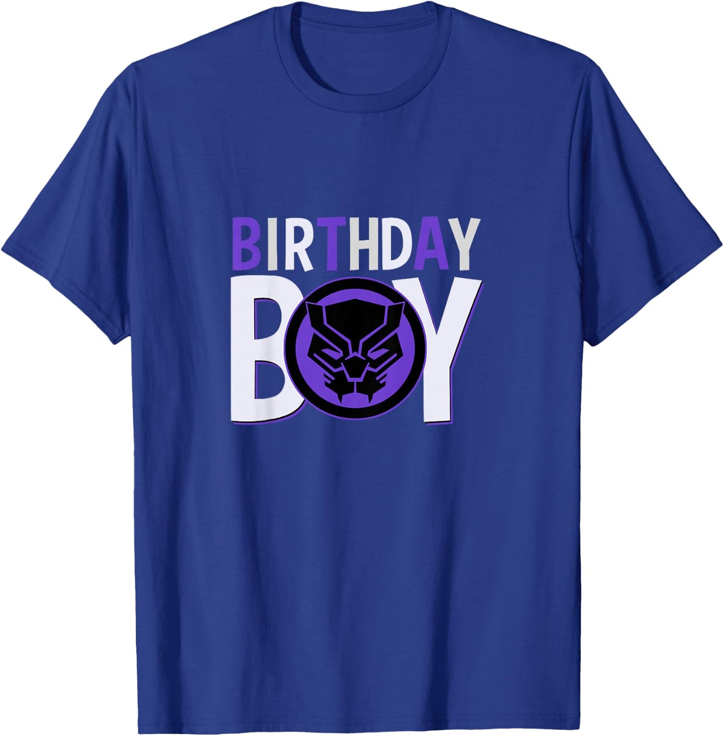 Kids Marvel Universe Classic Black Panther Super Birthday Boy T-Shirt - T-Shirt | Royal