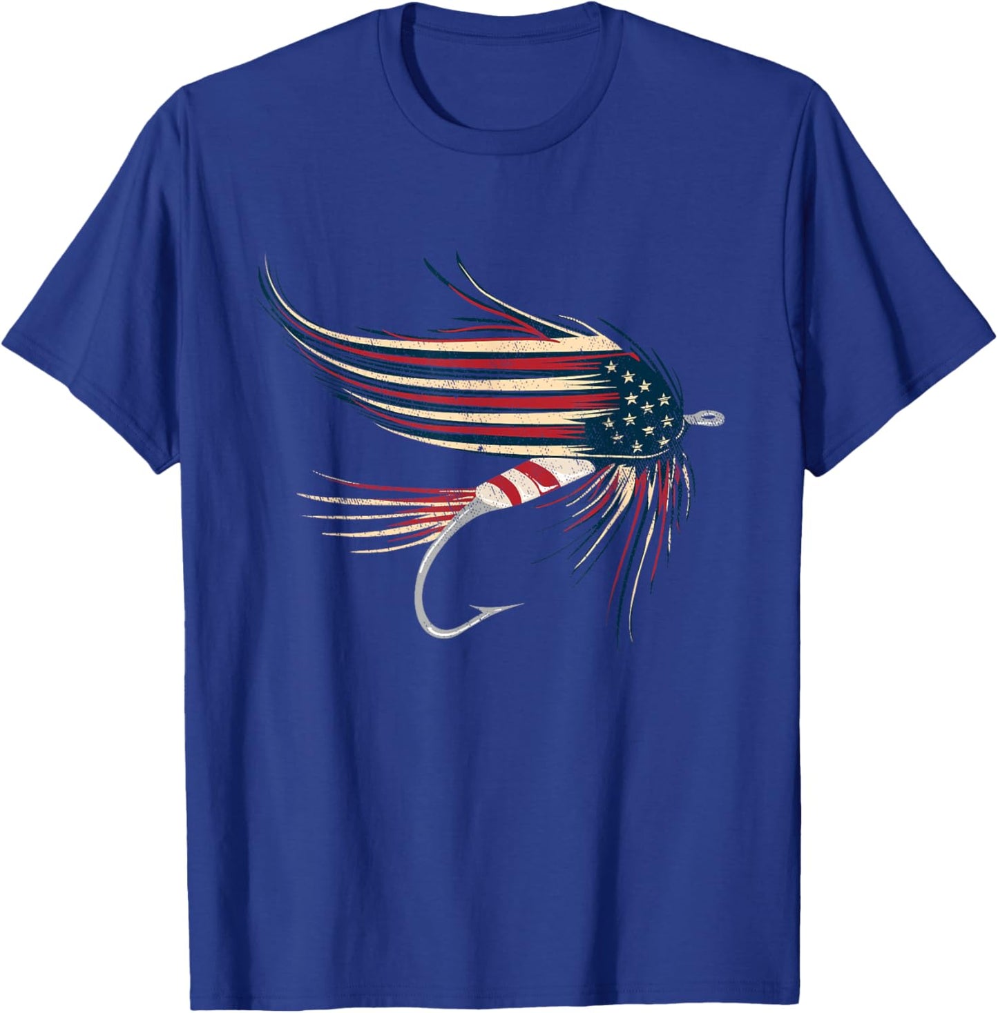 American Flag Salmon Fly Kids Men T-Shirt - T-Shirt | Royal