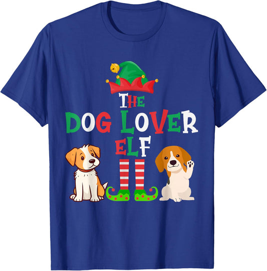 The Dog Lover Elf - Funny Matching Family Group Christmas T-Shirt - T-Shirt | Royal