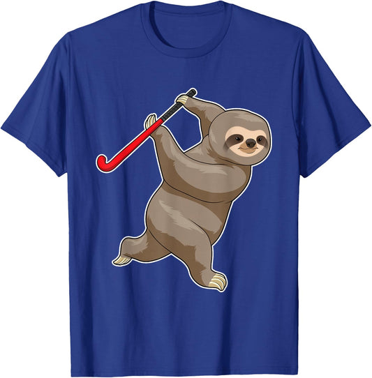 Sloth Field hockey Field hockey stick Sports T-Shirt - T-Shirt | Royal